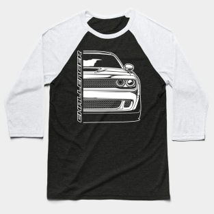 Dodge Challenger SRT White Print Baseball T-Shirt